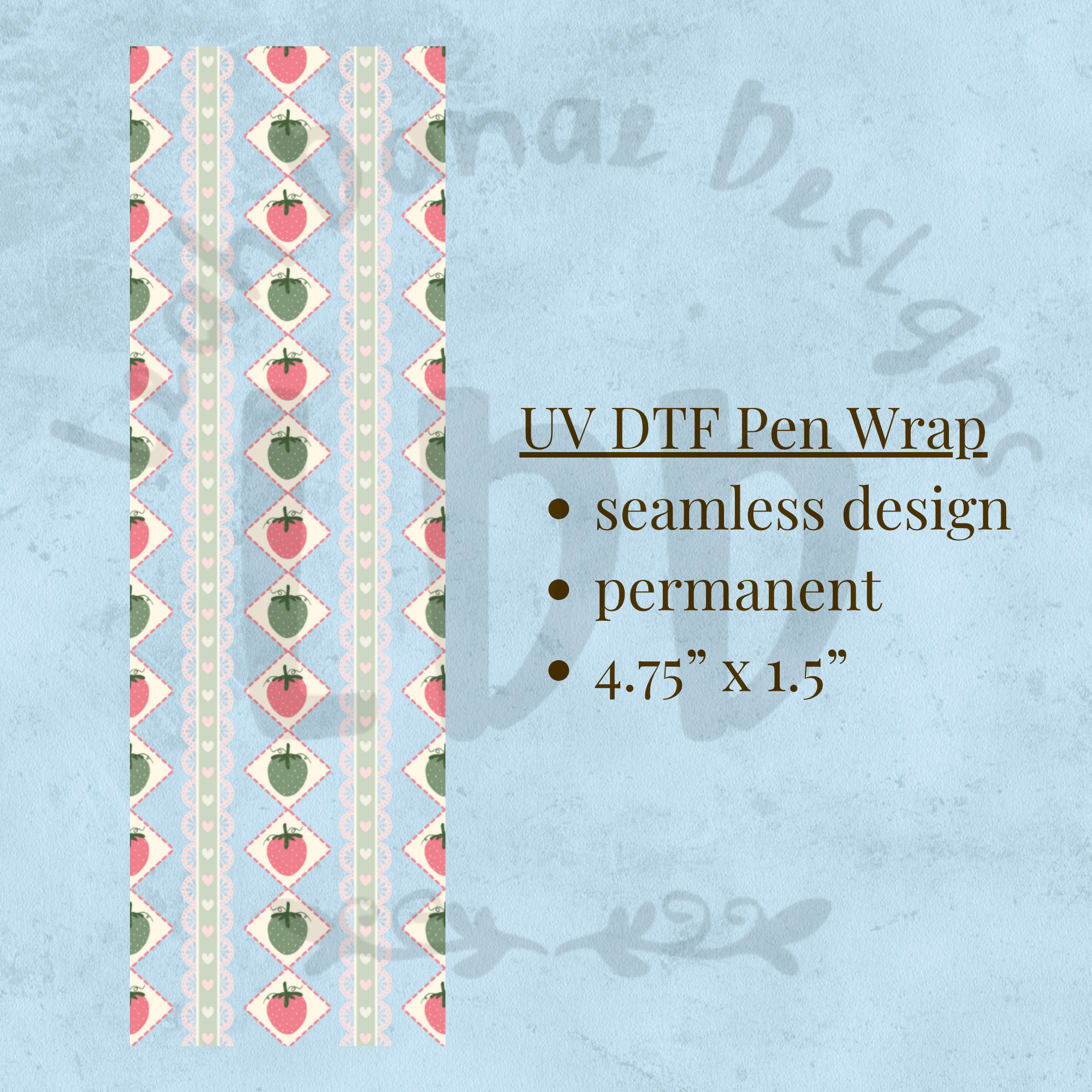 STRAWBERRY QUILT - UV DTF Pen Wrap