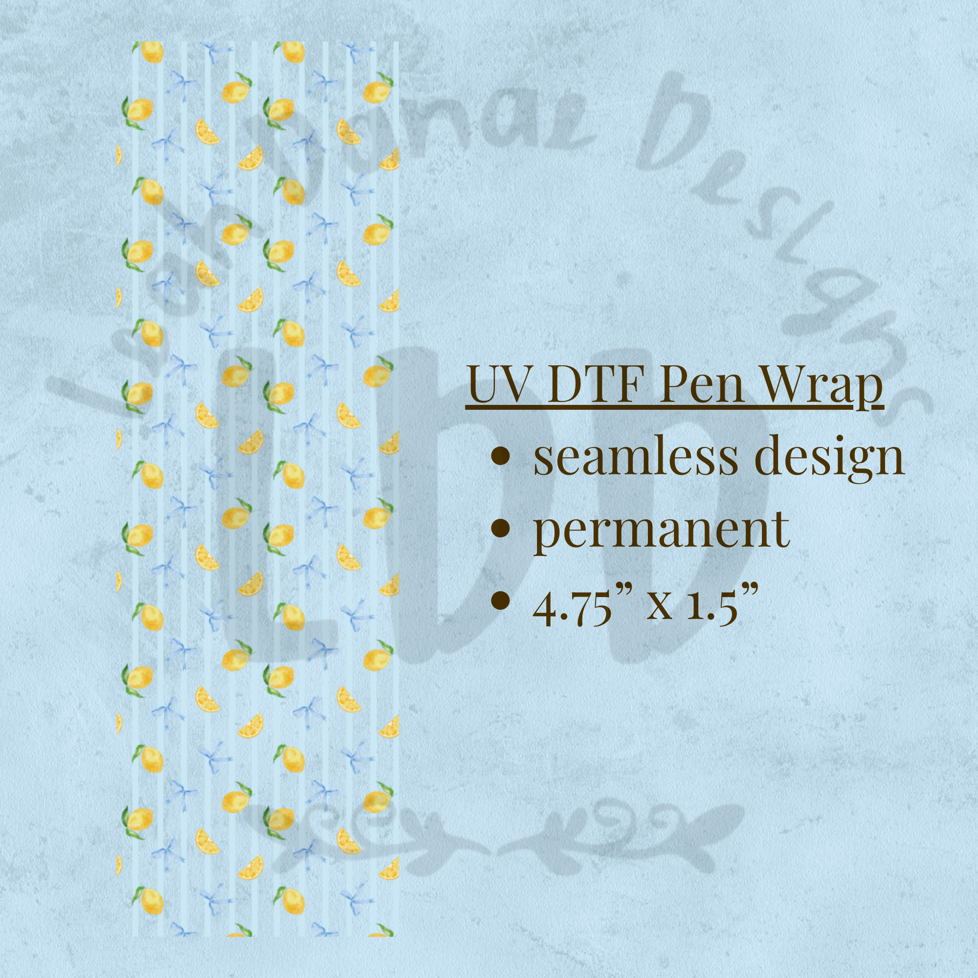 STRIPED LEMON - UV DTF Pen Wrap