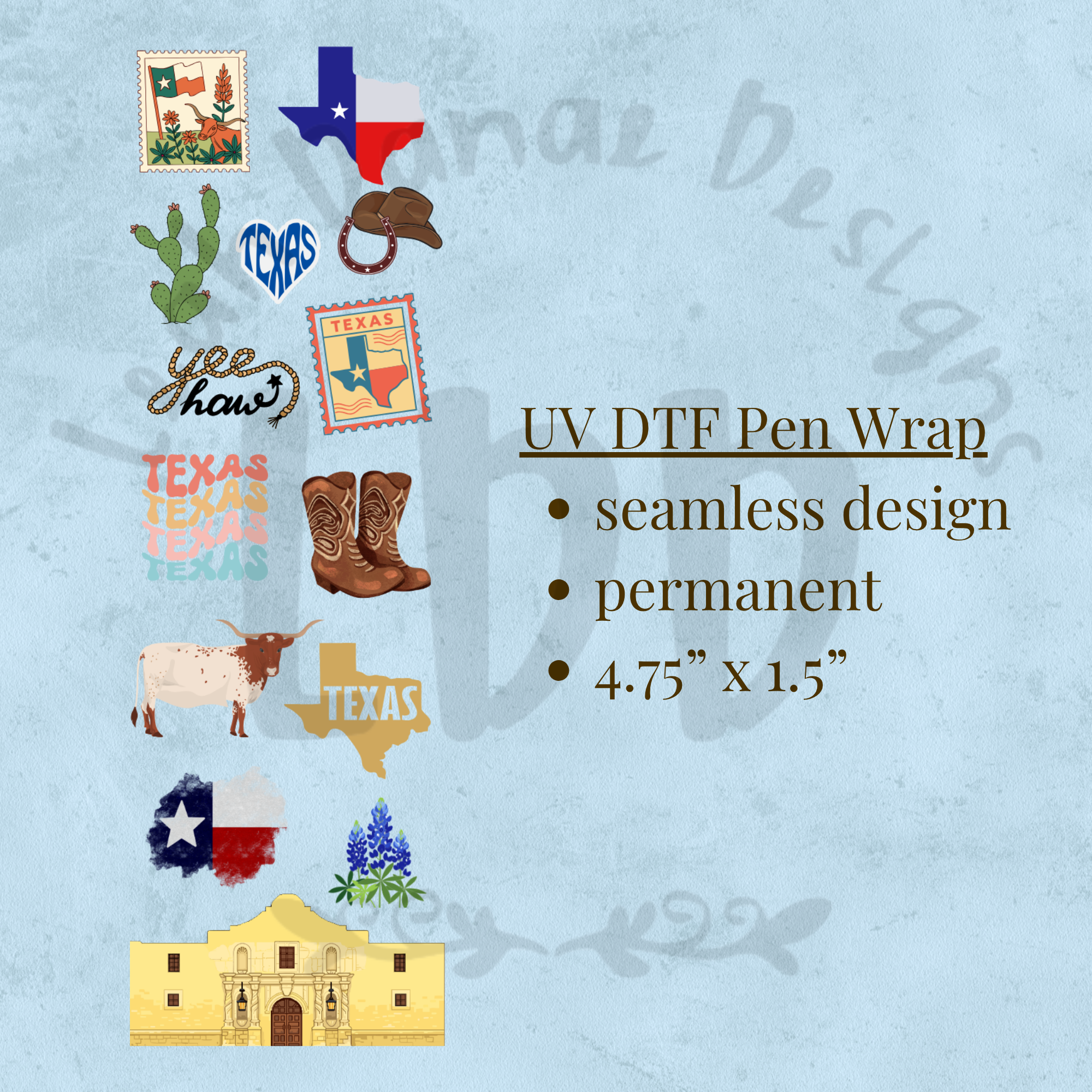 TEXAS - UV DTF Pen Wrap