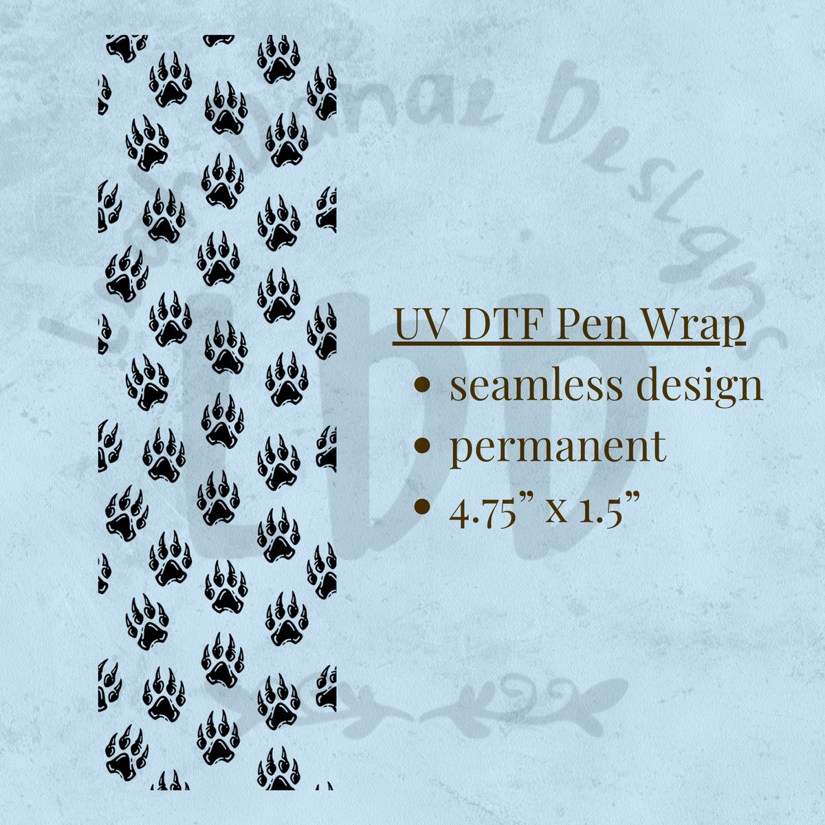 TIGER PAW PRINT - UV DTF Pen Wrap