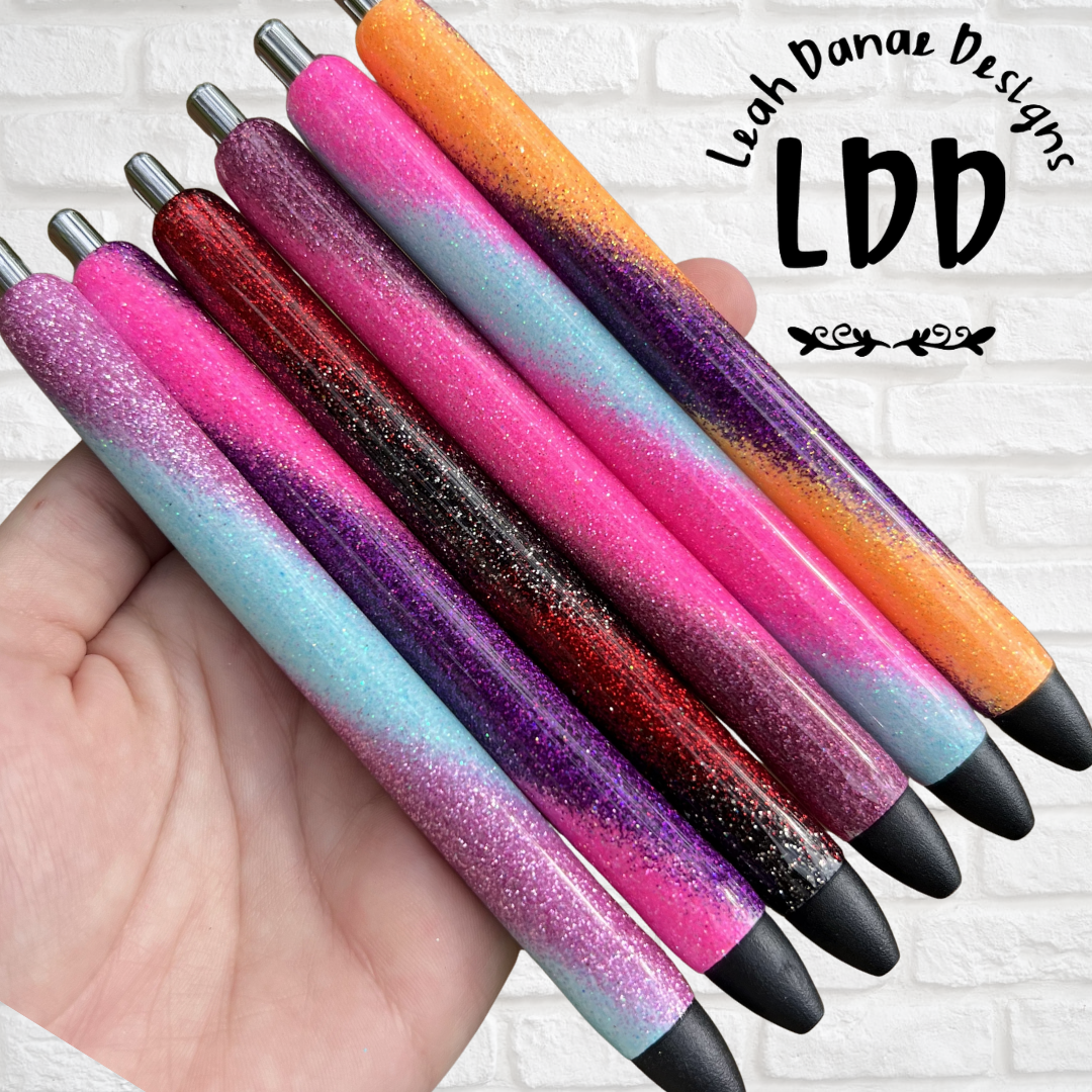 TWO color SWIRL GLITTER Pen - Refillable Gel Pen | Glitter Pen