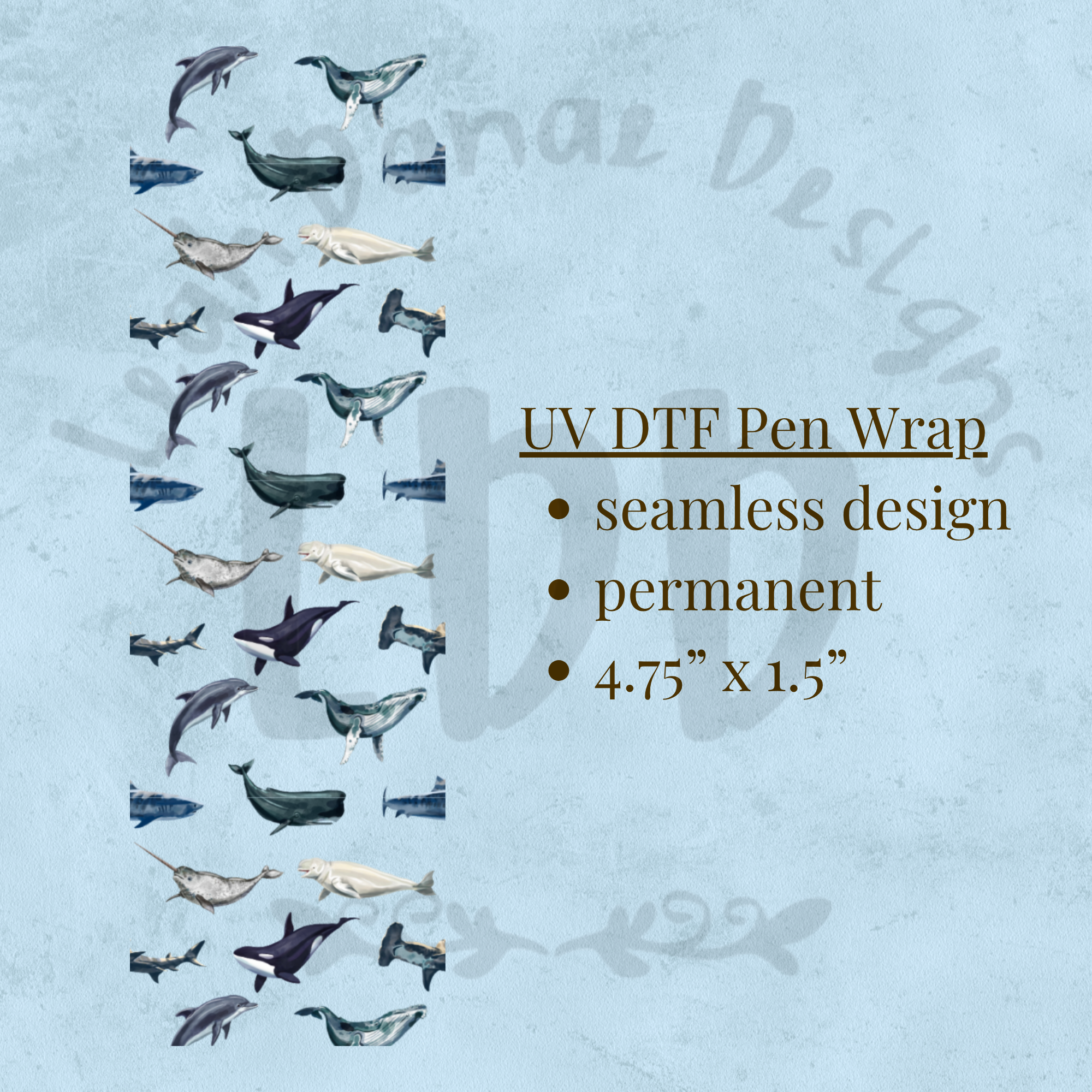 WHALE - UV DTF Pen Wrap