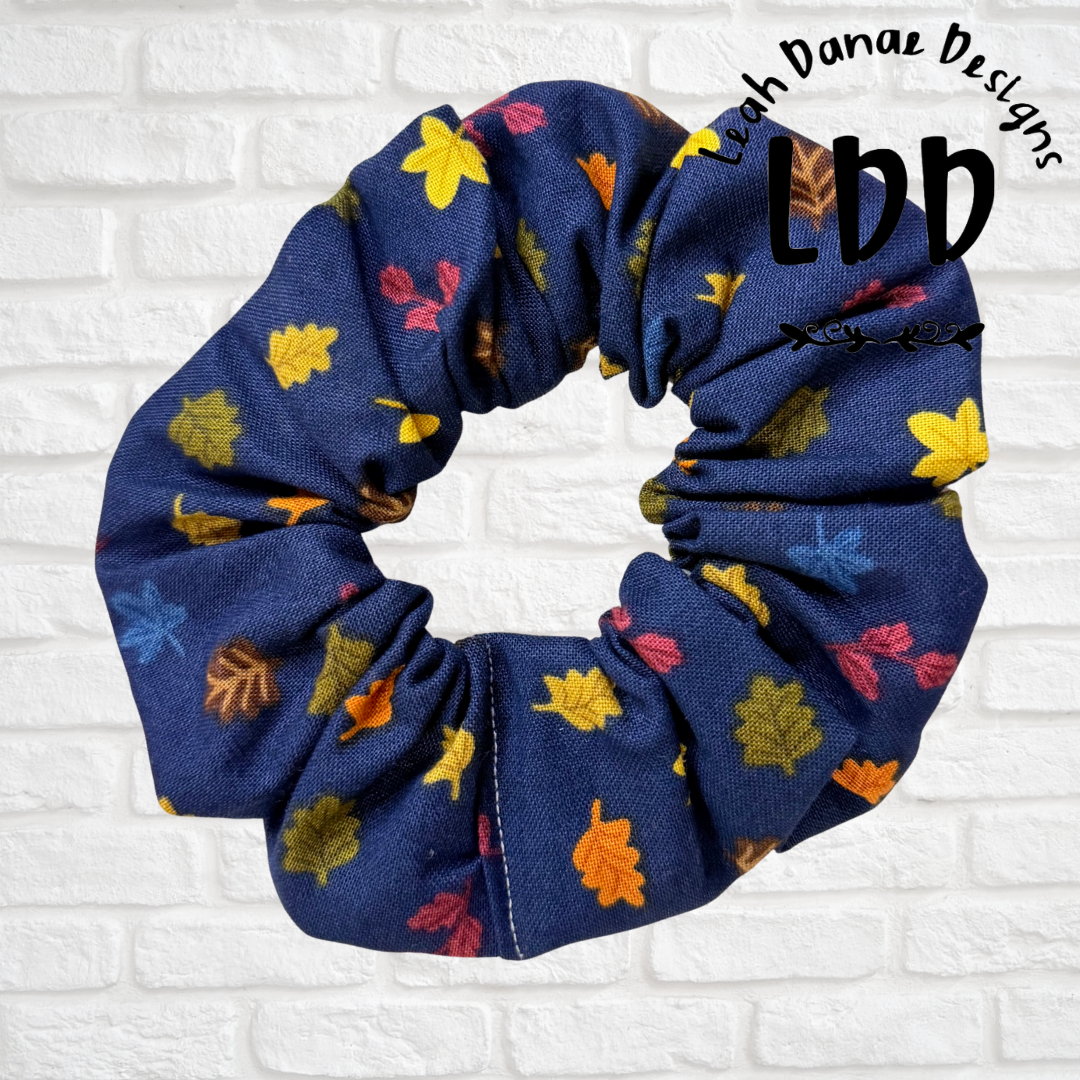 FALL LEAVES - Cotton Scrunchie