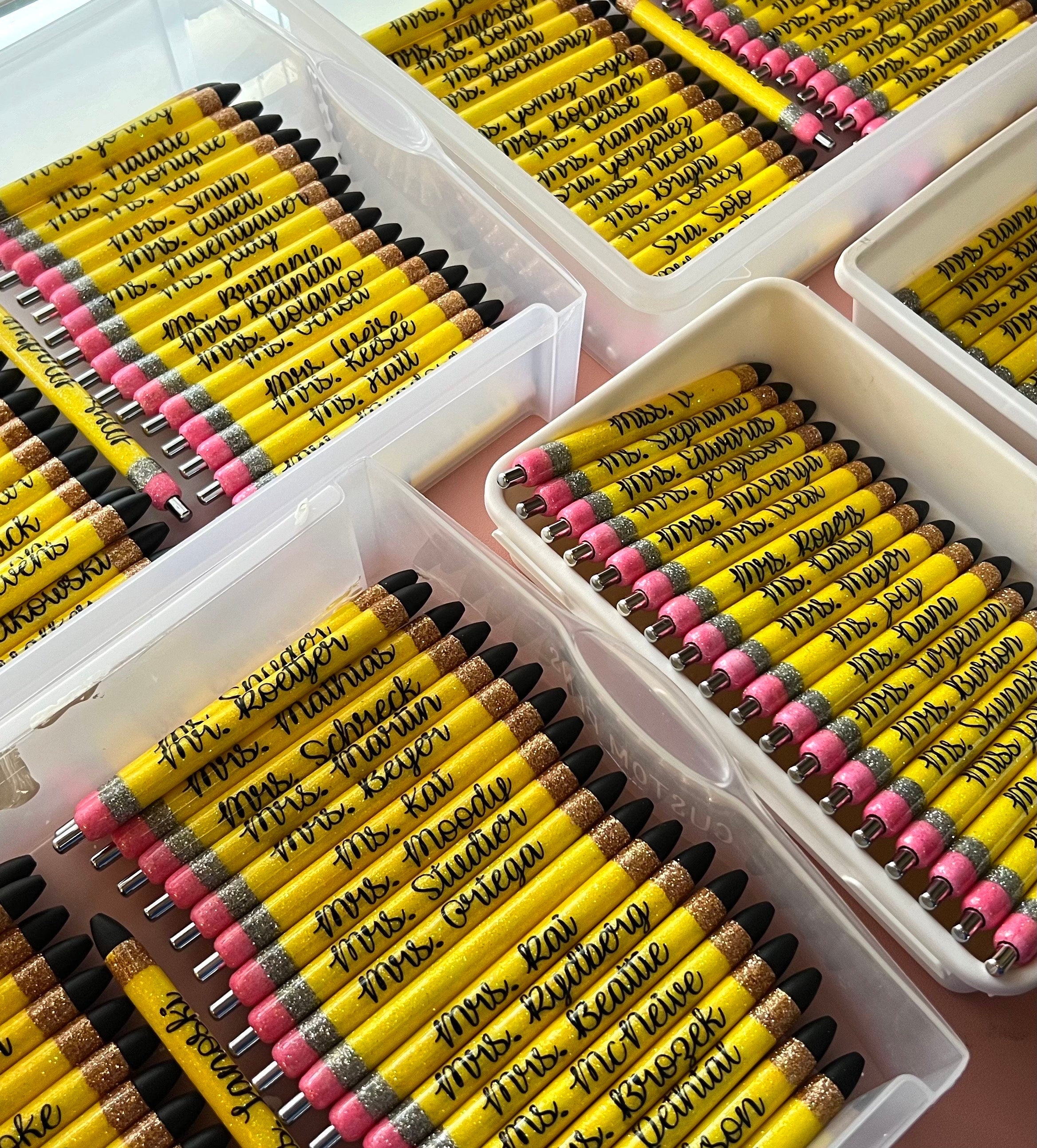 PENCIL Pen | Refillable Gel Pen | Glitter Pen | Teacher Appreciation | teacher gifts