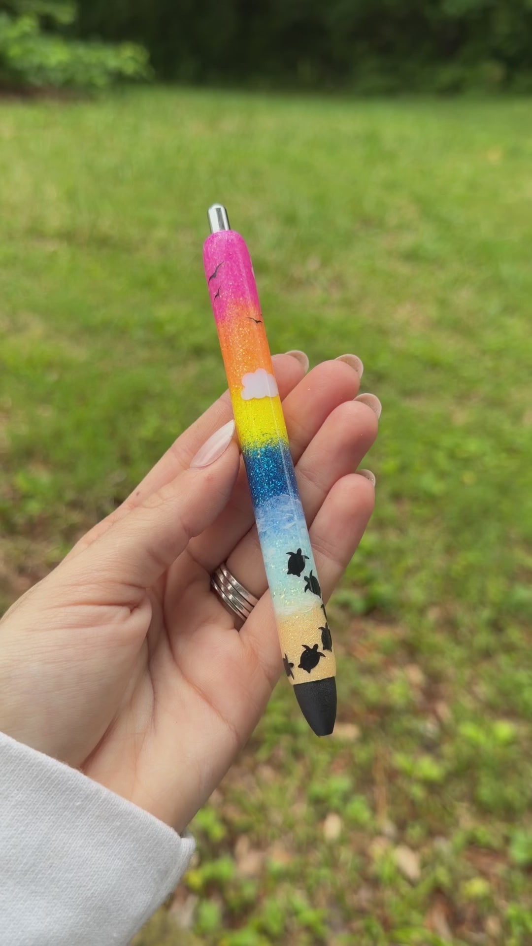 SUNSET BEACH Pen | Refillable Gel Pen | Glitter Pen